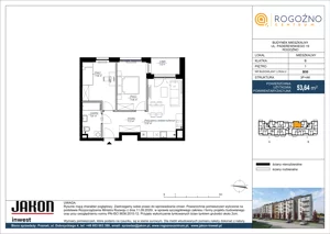 3 pokoje, mieszkanie 53,64 m², piętro 1, oferta nr B50, Rogoźno Centrum, Rogoźno, ul. Paderewskiego 19