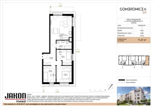 4 pokoje, mieszkanie 71,47 m², parter, oferta nr 3.C27, Gombrowicza 33, Gniezno, ul. Gombrowicza 33
