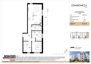 4 pokoje, mieszkanie 78,34 m², piętro 1, oferta nr 3.C30, Gombrowicza 33, Gniezno, ul. Gombrowicza 33