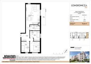 4 pokoje, mieszkanie 78,34 m², piętro 2, oferta nr 3.C33, Gombrowicza 33, Gniezno, ul. Gombrowicza 33