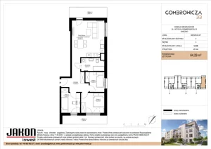 4 pokoje, mieszkanie 64,29 m², piętro 3, oferta nr 3.C36, Gombrowicza 33, Gniezno, ul. Gombrowicza 33