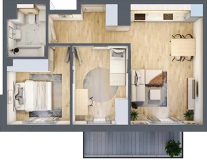 3 pokoje, mieszkanie 53,99 m², piętro 2, oferta nr CZ1.A24, Nowa Czernica CZ1, Czernica, ul. Wojska Polskiego 13