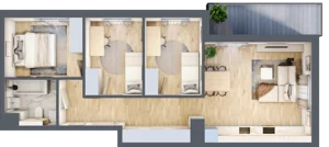 4 pokoje, mieszkanie 65,29 m², piętro 5, oferta nr CZ1.A41, Nowa Czernica CZ1, Czernica, ul. Wojska Polskiego 13