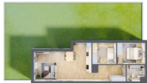 3 pokoje, mieszkanie 59,50 m², parter, oferta nr CZ1.B54, Nowa Czernica CZ1, Czernica, ul. Wojska Polskiego 13