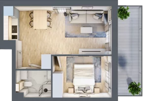 2 pokoje, apartament inwestycyjny 34,08 m², parter, oferta nr J11, Jasna, Międzywodzie, ul. Jasna 1