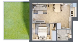 2 pokoje, apartament inwestycyjny 34,26 m², parter, oferta nr J10, Jasna, Międzywodzie, ul. Jasna 1