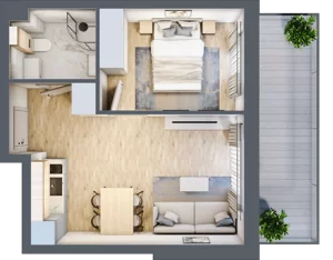 2 pokoje, apartament inwestycyjny 33,08 m², parter, oferta nr J12, Jasna, Międzywodzie, ul. Jasna 1