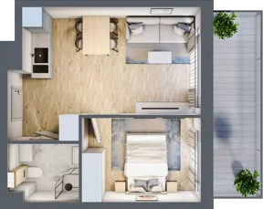 2 pokoje, apartament inwestycyjny 33,65 m², parter, oferta nr J2, Jasna, Międzywodzie, ul. Jasna 1