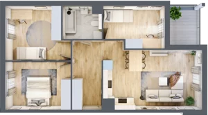 4 pokoje, mieszkanie 70,16 m², piętro 2, oferta nr CZ3.14, Nowa Czernica CZ3, Czernica, ul. Wojska Polskiego 15