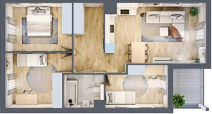 4 pokoje, mieszkanie 70,08 m², piętro 1, oferta nr CZ3.11, Nowa Czernica CZ3, Czernica, ul. Wojska Polskiego 15