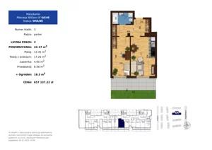2 pokoje, mieszkanie 42,17 m², parter, oferta nr 6A.46, Mierzeja Wiślana IV, Kraków, Podgórze, Płaszów, ul. Mierzeja Wiślana 6/6A