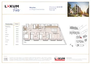 4 pokoje, mieszkanie 77,33 m², piętro 2, oferta nr L1-2-10, Lokum Porto, Wrocław, Szczepin, ul. Długa/Gnieźnieńska