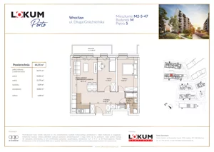 3 pokoje, mieszkanie 64,55 m², piętro 5, oferta nr M2-5-47, Lokum Porto, Wrocław, Szczepin, ul. Długa/Gnieźnieńska