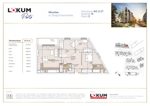 4 pokoje, mieszkanie 87,61 m², piętro 3, oferta nr N1-3-17, Lokum Porto, Wrocław, Szczepin, ul. Długa/Gnieźnieńska