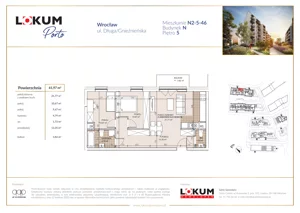 3 pokoje, mieszkanie 62,06 m², piętro 5, oferta nr N2-5-46, Lokum Porto, Wrocław, Szczepin, ul. Długa/Gnieźnieńska
