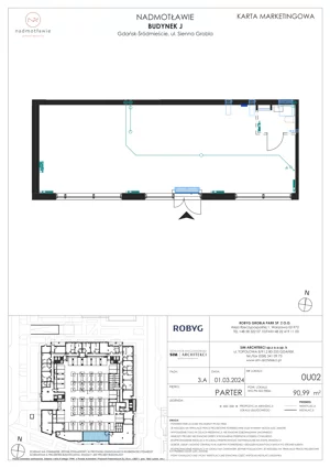 Lokal użytkowy 90,99 m², oferta nr J.0U02, Nadmotławie Apartments - lokale użytkowe, Gdańsk, Śródmieście, ul. Sienna Grobla