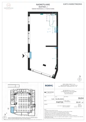 Lokal użytkowy 90,81 m², oferta nr J.0U04, Nadmotławie Apartments - lokale użytkowe, Gdańsk, Śródmieście, ul. Sienna Grobla