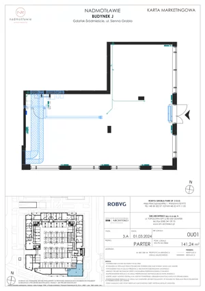 Lokal użytkowy 141,24 m², oferta nr J.0U01, Nadmotławie Apartments - lokale użytkowe, Gdańsk, Śródmieście, ul. Sienna Grobla