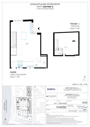 Lokal użytkowy 126,30 m², oferta nr G.0U02, Nadmotławie Apartments - lokale użytkowe, Gdańsk, Śródmieście, ul. Sienna Grobla