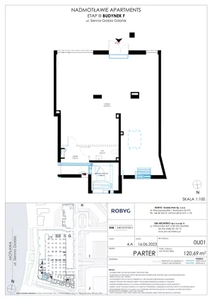 Lokal użytkowy 120,69 m², oferta nr F.0U01, Nadmotławie Apartments - lokale użytkowe, Gdańsk, Śródmieście, ul. Sienna Grobla