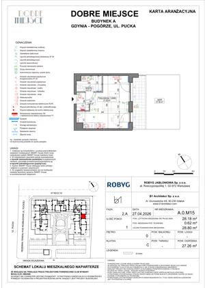 1 pokój, mieszkanie 28,17 m², piętro 1, oferta nr A.1M17, Dobre Miejsce, Gdynia, Pogórze, Pogórze, ul. Pucka