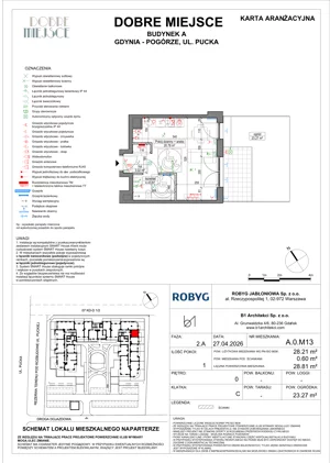 1 pokój, mieszkanie 28,17 m², piętro 1, oferta nr A.1M17, Dobre Miejsce, Gdynia, Pogórze, Pogórze, ul. Pucka