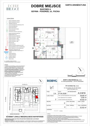 2 pokoje, mieszkanie 39,66 m², piętro 1, oferta nr A.1M18, Dobre Miejsce, Gdynia, Pogórze, Pogórze, ul. Pucka