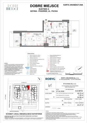 3 pokoje, mieszkanie 49,70 m², parter, oferta nr A.0M10, Dobre Miejsce, Gdynia, Pogórze, Pogórze, ul. Pucka