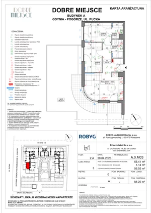 3 pokoje, mieszkanie 55,41 m², piętro 1, oferta nr A.1M04, Dobre Miejsce, Gdynia, Pogórze, Pogórze, ul. Pucka