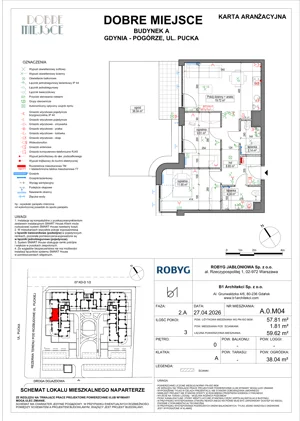 3 pokoje, mieszkanie 55,41 m², piętro 1, oferta nr A.1M04, Dobre Miejsce, Gdynia, Pogórze, Pogórze, ul. Pucka