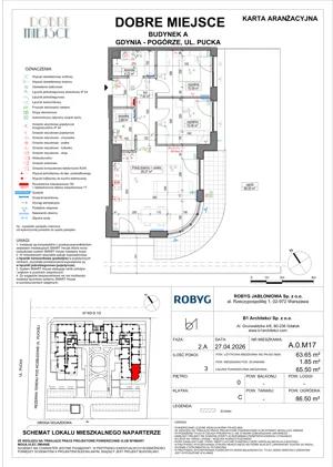3 pokoje, mieszkanie 63,65 m², piętro 1, oferta nr A.1M19, Dobre Miejsce, Gdynia, Pogórze, Pogórze, ul. Pucka
