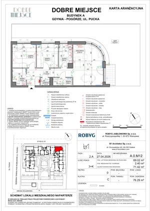 3 pokoje, mieszkanie 69,02 m², piętro 1, oferta nr A.1M14, Dobre Miejsce, Gdynia, Pogórze, Pogórze, ul. Pucka