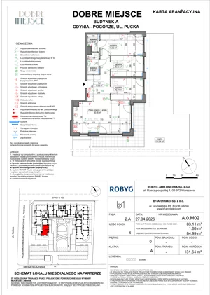 4 pokoje, mieszkanie 83,11 m², piętro 1, oferta nr A.1M03, Dobre Miejsce, Gdynia, Pogórze, Pogórze, ul. Pucka