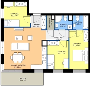 4 pokoje, mieszkanie 75,66 m², piętro 1, oferta nr 1.1M06, Szumilas, Kowale, ul. Magazynowa