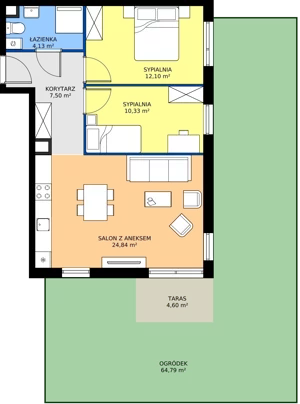 3 pokoje, mieszkanie 58,88 m², parter, oferta nr 3.4.0M06, Szumilas, Kowale, ul. Magazynowa