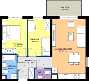 3 pokoje, mieszkanie 57,64 m², piętro 1, oferta nr 3.6.1M04, Szumilas, Kowale, ul. Magazynowa