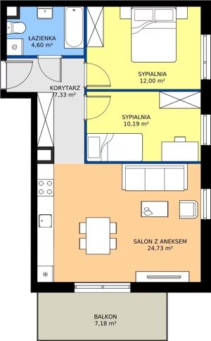 3 pokoje, mieszkanie 58,85 m², piętro 1, oferta nr 3.8.1M08, Szumilas, Kowale, ul. Magazynowa
