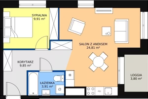 2 pokoje, mieszkanie 48,56 m², piętro 5, oferta nr A.5M03, WENDY, Gdynia, Śródmieście, Śródmieście, ul. Wendy 7/9
