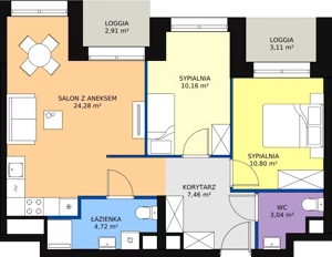 3 pokoje, mieszkanie 61,01 m², piętro 2, oferta nr A.2M15, WENDY, Gdynia, Śródmieście, Śródmieście, ul. Wendy 7/9