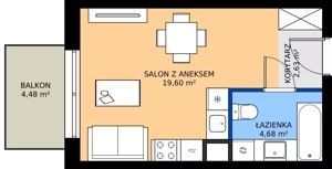 1 pokój, mieszkanie 25,57 m², piętro 5, oferta nr I.5M29, Nadmotławie Apartments Budynek I, Gdańsk, Śródmieście, ul. Sienna Grobla