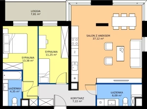 3 pokoje, mieszkanie 79,41 m², piętro 4, oferta nr I.4M32, Nadmotławie Apartments Budynek I, Gdańsk, Śródmieście, ul. Sienna Grobla