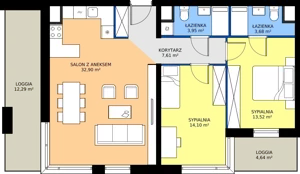 3 pokoje, mieszkanie 75,76 m², piętro 6, oferta nr I.6M10, Nadmotławie Apartments Budynek I, Gdańsk, Śródmieście, ul. Sienna Grobla