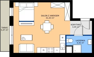 1 pokój, mieszkanie 39,33 m², parter, oferta nr I.0M06, Nadmotławie Apartments Budynek I, Gdańsk, Śródmieście, ul. Sienna Grobla