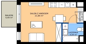 1 pokój, mieszkanie 27,13 m², piętro 5, oferta nr I.5M13, Nadmotławie Apartments Budynek I, Gdańsk, Śródmieście, ul. Sienna Grobla