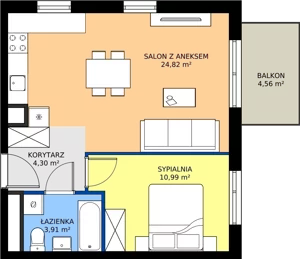 2 pokoje, mieszkanie 44,02 m², piętro 2, oferta nr 3.11.2M02, Szumilas bud. 11-15, Kowale, ul. Magazynowa