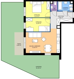3 pokoje, mieszkanie 60,62 m², parter, oferta nr 3.12.0M04, Szumilas bud. 11-15, Kowale, ul. Magazynowa