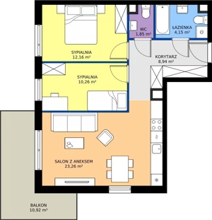 3 pokoje, mieszkanie 60,62 m², piętro 1, oferta nr 3.13.1M06, Szumilas bud. 11-15, Kowale, ul. Magazynowa