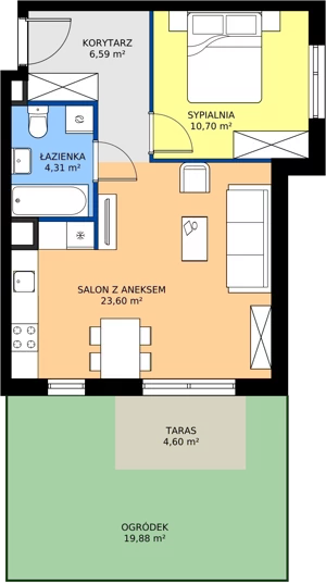 2 pokoje, mieszkanie 45,13 m², parter, oferta nr 3.15.0M02, Szumilas bud. 11-15, Kowale, ul. Magazynowa