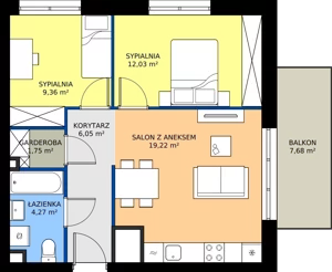 3 pokoje, mieszkanie 52,68 m², piętro 7, oferta nr B.7M04, WENDY - Budynek B, Gdynia, Śródmieście, Śródmieście, ul. Wendy