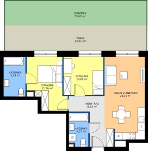 3 pokoje, mieszkanie 61,06 m², piętro 1, oferta nr B.1M07, WENDY - Budynek B, Gdynia, Śródmieście, Śródmieście, ul. Wendy